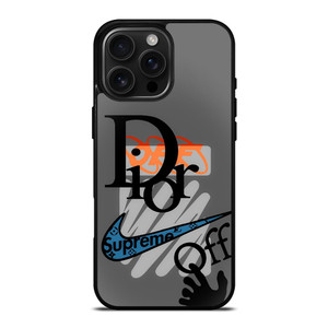 DIOR OFF WHITE SUPREME LOGO iPhone 16 Pro Max Case Cover