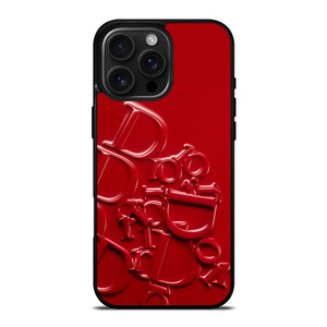 DIOR RED EMBOSS EMBLEM iPhone 16 Pro Max Case Cover