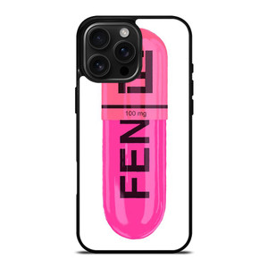 FENDI LOGO 100 MG PINK DRUG ICON iPhone 16 Pro Max Case Cover FENDI LOGO 100 MG PINK DRUG ICON iPhone 16 Pro Max Case Cover