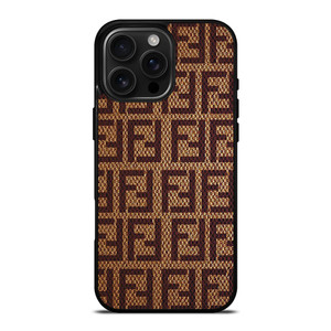 FENDI PATTERN LOGO BROWN iPhone 16 Pro Max Case Cover FENDI PATTERN LOGO BROWN iPhone 16 Pro Max Case Cover