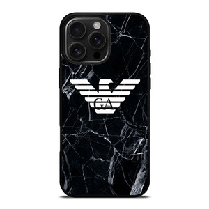 GIORGIO ARMANI LOGO BLACK MARBLE iPhone 16 Pro Max Case Cover