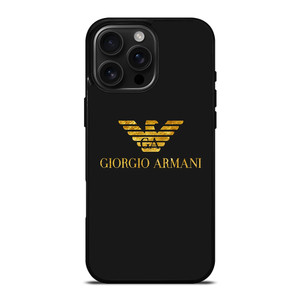 GIORGIO ARMANI LOGO GOLD iPhone 16 Pro Max Case Cover