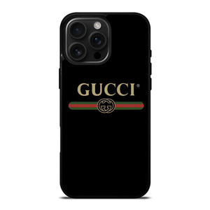 GUCCI BLACK LOGO iPhone 16 Pro Max Case Cover