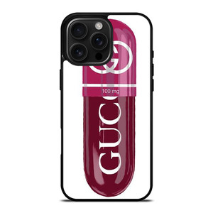 GUCCI LOGO 100 MG PINK DRUG ICON iPhone 16 Pro Max Case Cover
