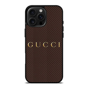 GUCCI LOGO BROWN PATTERN iPhone 16 Pro Max Case Cover GUCCI LOGO BROWN PATTERN iPhone 16 Pro Max Case Cover
