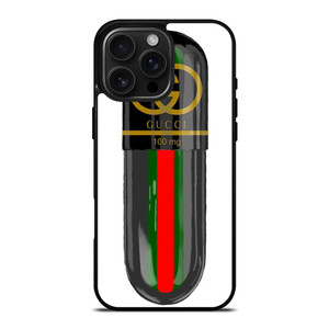 GUCCI LOGO DRUGS 100 MG ICON iPhone 16 Pro Max Case Cover GUCCI LOGO DRUGS 100 MG ICON iPhone 16 Pro Max Case Cover