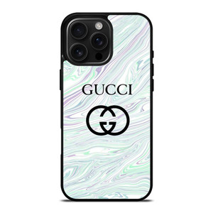 GUCCI LOGO EMBLEM ON BLUE LIQUID iPhone 16 Pro Max Case Cover