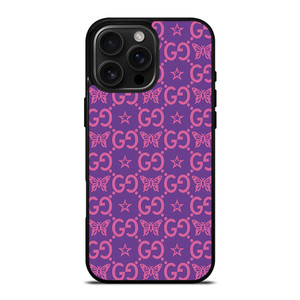 GUCCI LOGO STAR BUTTERFLIES PATTERN iPhone 16 Pro Max Case Cover GUCCI LOGO STAR BUTTERFLIES PATTERN iPhone 16 Pro Max Case Cover