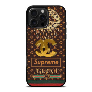 LOUIS VUITTON CHANEL SUPREME GUCCI PATTERN iPhone 16 Pro Max Case Cover LOUIS VUITTON CHANEL SUPREME GUCCI PATTERN iPhone 16 Pro Max Case Cover