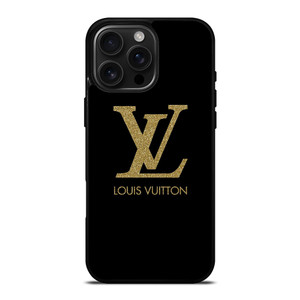 LOUIS VUITTON LV LOGO BLACK GOLD iPhone 16 Pro Max Case Cover