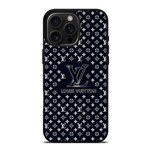 LOUIS VUITTON LV LOGO PATTERN NAVY iPhone 16 Pro Max Case Cover LOUIS VUITTON LV LOGO PATTERN NAVY iPhone 16 Pro Max Case Cover
