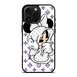 MINNIE MOUSE DISNEY FEAT LOUIS VUITTON LV WHITE iPhone 16 Pro Max Case Cover MINNIE MOUSE DISNEY FEAT LOUIS VUITTON LV WHITE iPhone 16 Pro Max Case Cover