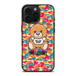 MOSCHINO X BAPE CAMO iPhone 16 Pro Max Case Cover
