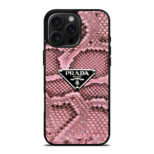 PRADA MILANO LOGO PINK SNAKE TEXTURE iPhone 16 Pro Max Case Cover PRADA MILANO LOGO PINK SNAKE TEXTURE iPhone 16 Pro Max Case Cover