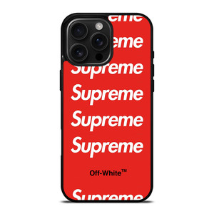 SUPREME RED OFF WHITE iPhone 16 Pro Max Case Cover