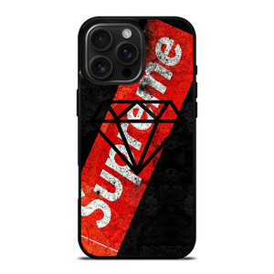 SUPREME X DIAMOND SUPPLY CO BLACK iPhone 16 Pro Max Case Cover SUPREME X DIAMOND SUPPLY CO BLACK iPhone 16 Pro Max Case Cover