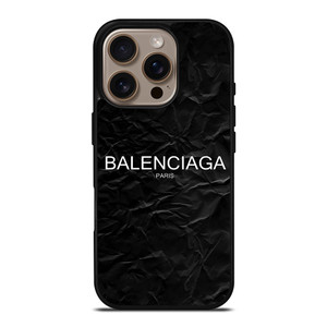 BALENCIAGA LOGO BLACK PAPER iPhone 16 Pro Case Cover