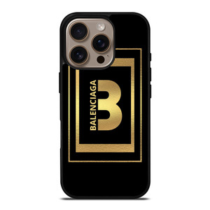 BALENCIAGA LOGO GOLD iPhone 16 Pro Case Cover