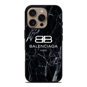 BALENCIAGA LOGO MARBLE BLACK iPhone 16 Pro Case Cover BALENCIAGA LOGO MARBLE BLACK iPhone 16 Pro Case Cover