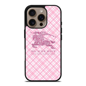BURBERRY LOGO PINK PATTERN iPhone 16 Pro Case Cover