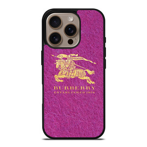 BURBERRY LOGO PINK iPhone 16 Pro Case Cover
