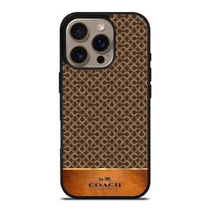 COACH NEW YORK LOGO PATTERN BROWN iPhone 16 Pro Case Cover COACH NEW YORK LOGO PATTERN BROWN iPhone 16 Pro Case Cover