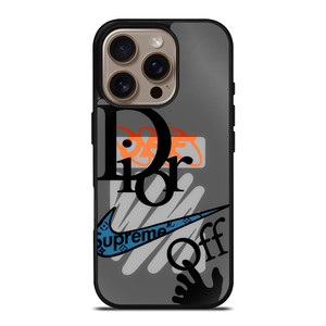 DIOR SUPREME OFF WHITE NIKE LOGO iPhone 16 Pro Case Cover DIOR SUPREME OFF WHITE NIKE LOGO iPhone 16 Pro Case Cover