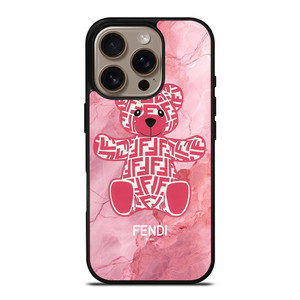 FENDI ROMA LOGO PINK BEAR iPhone 16 Pro Case Cover FENDI ROMA LOGO PINK BEAR iPhone 16 Pro Case Cover