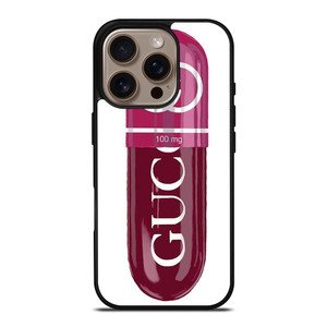 GUCCI LOGO 100 MG PINK DRUG ICON iPhone 16 Pro Case Cover GUCCI LOGO 100 MG PINK DRUG ICON iPhone 16 Pro Case Cover