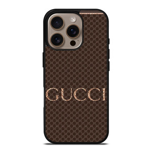 GUCCI LOGO PATTERN BROWN EMBLEM iPhone 16 Pro Case Cover GUCCI LOGO PATTERN BROWN EMBLEM iPhone 16 Pro Case Cover
