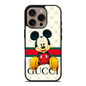 GUCCI LOGO PATTERN MICKEY MOUSE DISNEY iPhone 16 Pro Case Cover GUCCI LOGO PATTERN MICKEY MOUSE DISNEY iPhone 16 Pro Case Cover