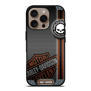 HARLEY DAVIDSON LOGO METAL TEXTURE iPhone 16 Pro Case Cover