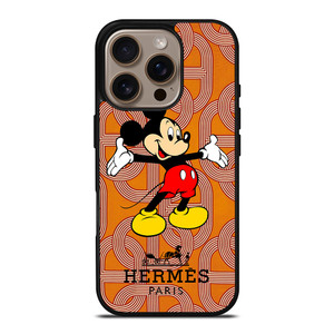 HERMES PARIS PATTERN MICKEY MOUSE DISNEY iPhone 16 Pro Case Cover HERMES PARIS PATTERN MICKEY MOUSE DISNEY iPhone 16 Pro Case Cover