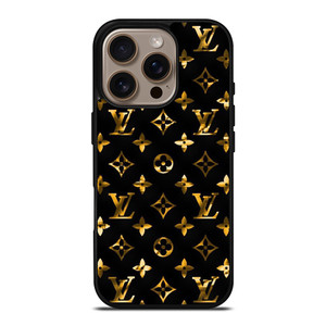 LOUIS VUITTON LV LOGO GOLD BLACK iPhone 16 Pro Case Cover LOUIS VUITTON LV LOGO GOLD BLACK iPhone 16 Pro Case Cover