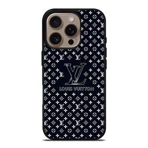 LOUIS VUITTON LV LOGO PATTERN NAVY iPhone 16 Pro Case Cover LOUIS VUITTON LV LOGO PATTERN NAVY iPhone 16 Pro Case Cover