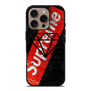 SUPREME X DIAMOND SUPPLY CO BLACK iPhone 16 Pro Case Cover SUPREME X DIAMOND SUPPLY CO BLACK iPhone 16 Pro Case Cover
