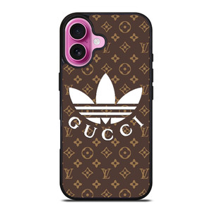 ADIDAS X GUCCI X LOUIS VUITTON PATTERN iPhone 16 Plus Case Cover ADIDAS X GUCCI X LOUIS VUITTON PATTERN iPhone 16 Plus Case Cover