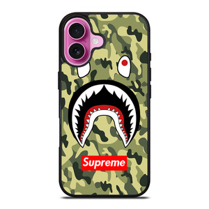 BAPE BATHING CAMO SHARK SUPREME iPhone 16 Plus Case Cover BAPE BATHING CAMO SHARK SUPREME iPhone 16 Plus Case Cover