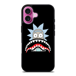BAPE SHARK RICK AND MORTY iPhone 16 Plus Case Cover BAPE SHARK RICK AND MORTY iPhone 16 Plus Case Cover