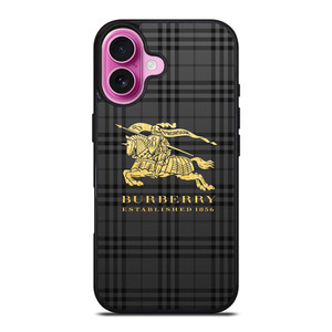 BURBERRY LONDON BLACK PATTERN iPhone 16 Plus Case Cover BURBERRY LONDON BLACK PATTERN iPhone 16 Plus Case Cover