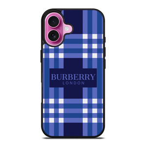 BURBERRY LONDON LOGO BLUE iPhone 16 Plus Case Cover