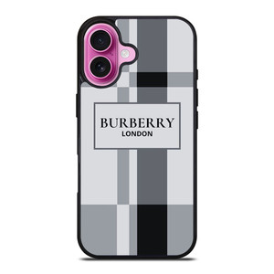 BURBERRY LONDON LOGO GREY iPhone 16 Plus Case Cover BURBERRY LONDON LOGO GREY iPhone 16 Plus Case Cover