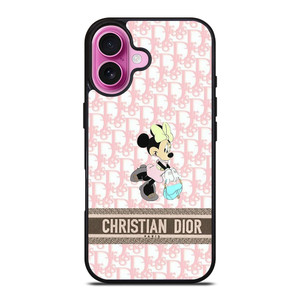 CHRISTIAN DIOR PARIS PINK MINNIE MOUSE DISNEY iPhone 16 Plus Case Cover CHRISTIAN DIOR PARIS PINK MINNIE MOUSE DISNEY iPhone 16 Plus Case Cover