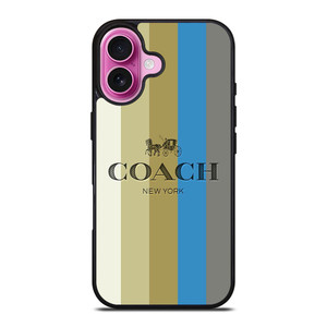 COACH NEW YORK LOGO STRIPE EMBLEM iPhone 16 Plus Case Cover COACH NEW YORK LOGO STRIPE EMBLEM iPhone 16 Plus Case Cover