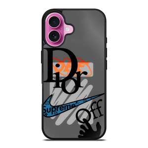 DIOR SUPREME OFF WHITE NIKE LOGO iPhone 16 Plus Case Cover