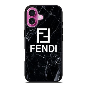 FENDI LOGO BLACK MARBLE iPhone 16 Plus Case Cover