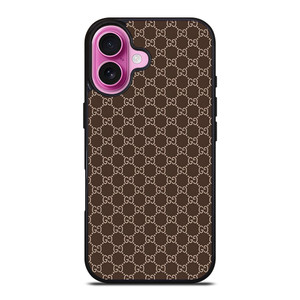 GUCCI BROWN PATTERN iPhone 16 Plus Case Cover GUCCI BROWN PATTERN iPhone 16 Plus Case Cover