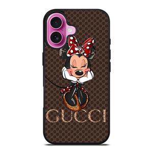 GUCCI LOGO BROWN MINNIE MOUSE DISNEY iPhone 16 Plus Case Cover GUCCI LOGO BROWN MINNIE MOUSE DISNEY iPhone 16 Plus Case Cover
