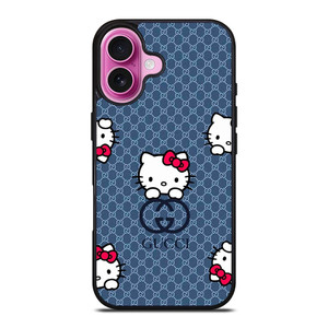 GUCCI LOGO HELLO KITTY BLUE iPhone 16 Plus Case Cover GUCCI LOGO HELLO KITTY BLUE iPhone 16 Plus Case Cover