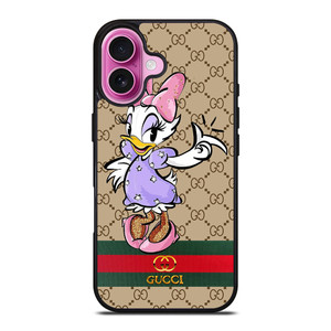 GUCCI LOGO PATTERN DAISY DUCK DISNEY iPhone 16 Plus Case Cover GUCCI LOGO PATTERN DAISY DUCK DISNEY iPhone 16 Plus Case Cover